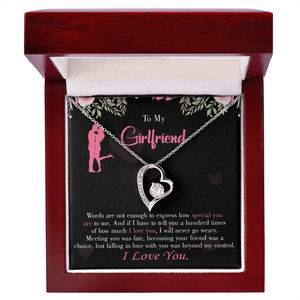 To My Girlfriend Words are Not Enough Forever Necklace w Message Card